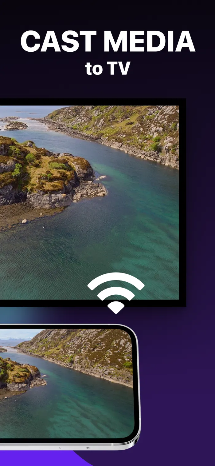 TV Remote Control media casting screen on iPhone