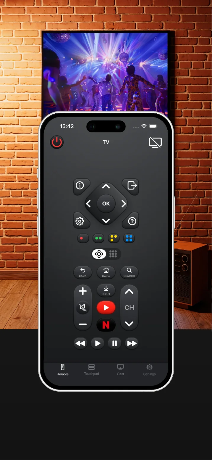 TV Remote Control welcome screen on iPhone